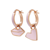 Small Hoop Earrings Hearts and Mouth by Netaly Nissim