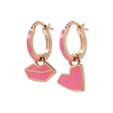 Small Hoop Earrings Hearts and Mouth by Netaly Nissim