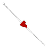 Enamel Heart Bracelet Large Size by Netali Nissim