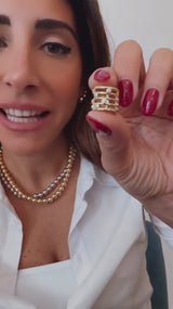 Orecchino Ear Cuff Anellini con brillantini