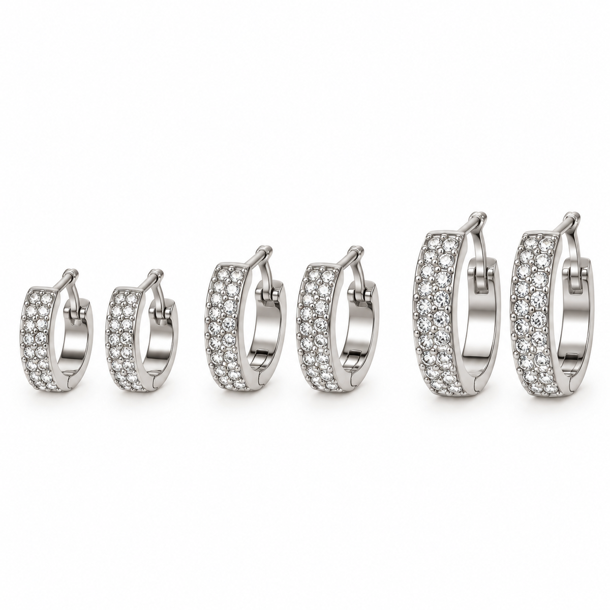 Set 6 Orecchini Crystal Hoop