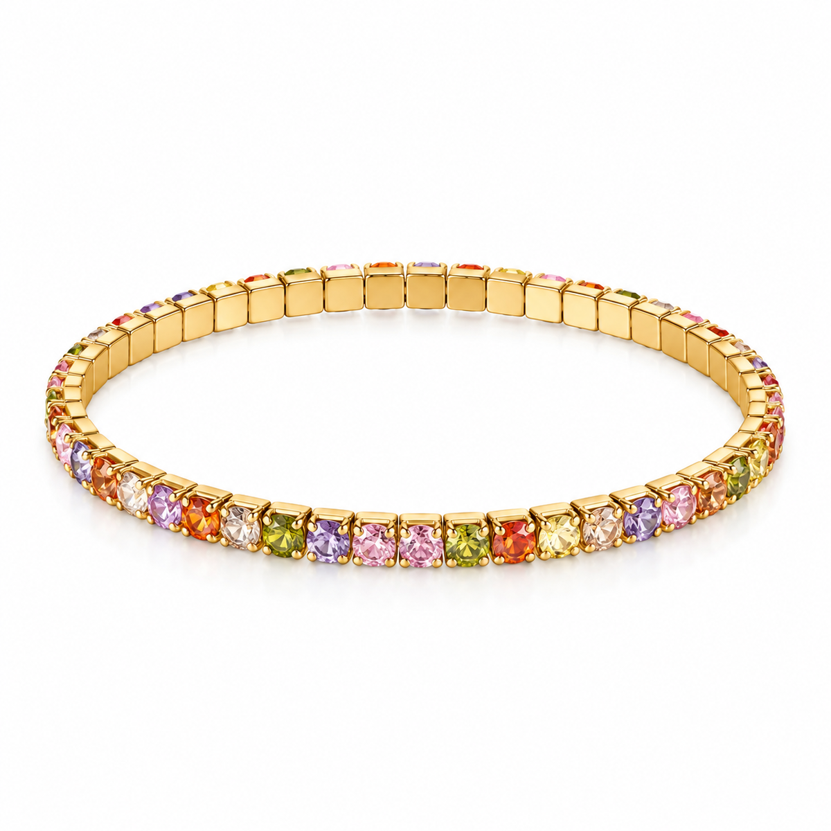 Bracciale Tennis Elastico Multicolor