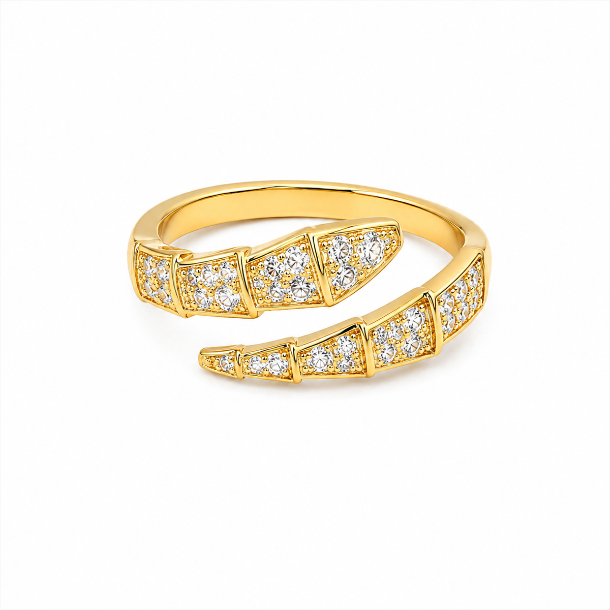 Anello Snake Pavé