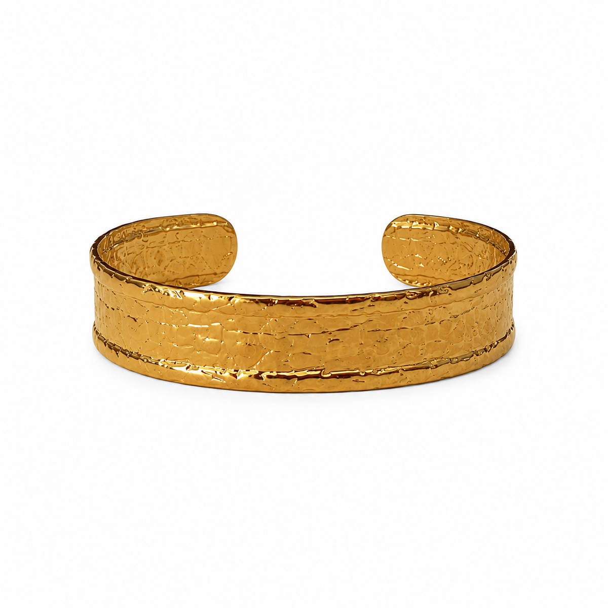 Bracciale Rigido Martellato Gold