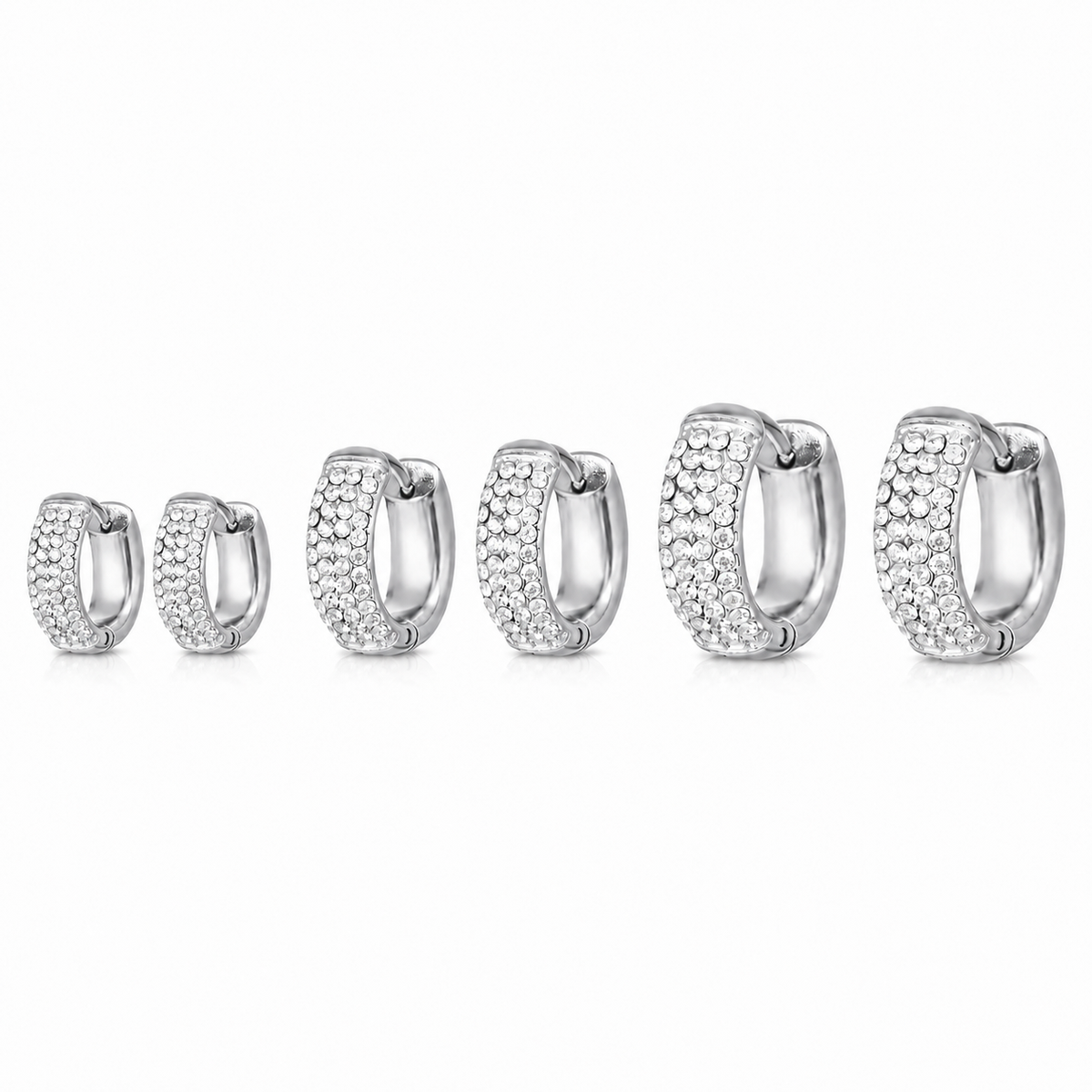 Set 6 Orecchini Pavé