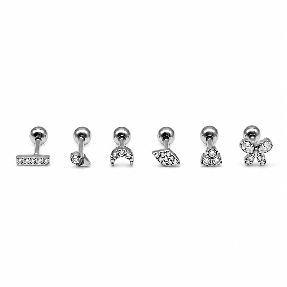 Set 6 Mini Orecchini Piercing