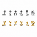 Set 6 Mini Orecchini Piercing