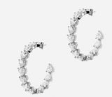 Hoop Earrings with Hearts - Tennis Collection