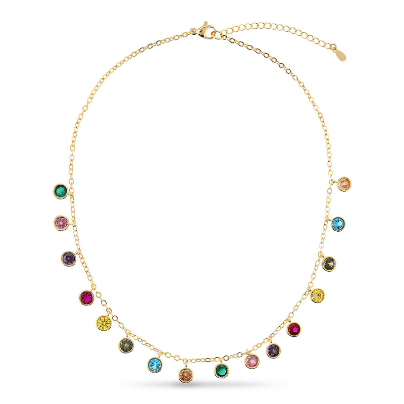 Collana con  ciondoli pendenti colorati