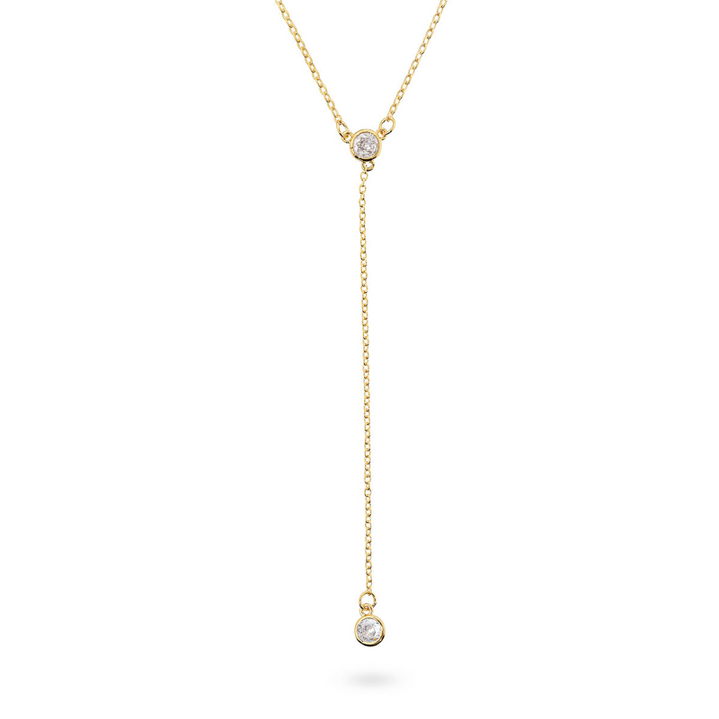 Collana Lunga a Filo con Zircone