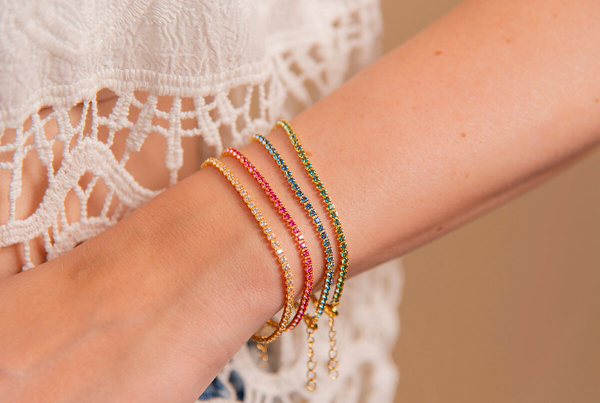 Bracciale Mini Tennis con Zirconi Bianchi