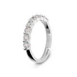 Anello Mini Tennis Regolabile con Zirconi Bianchi