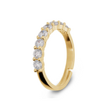 Anello Mini Tennis Regolabile con Zirconi Bianchi