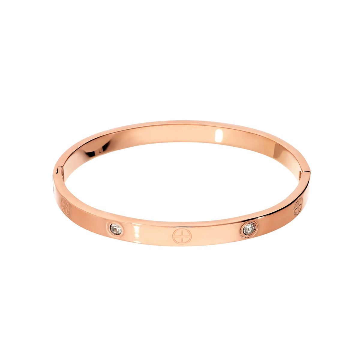 Bracciale Rigido con Zirconi – Oro Giallo, Oro Rosa o Oro Bianco - L DI LINDA