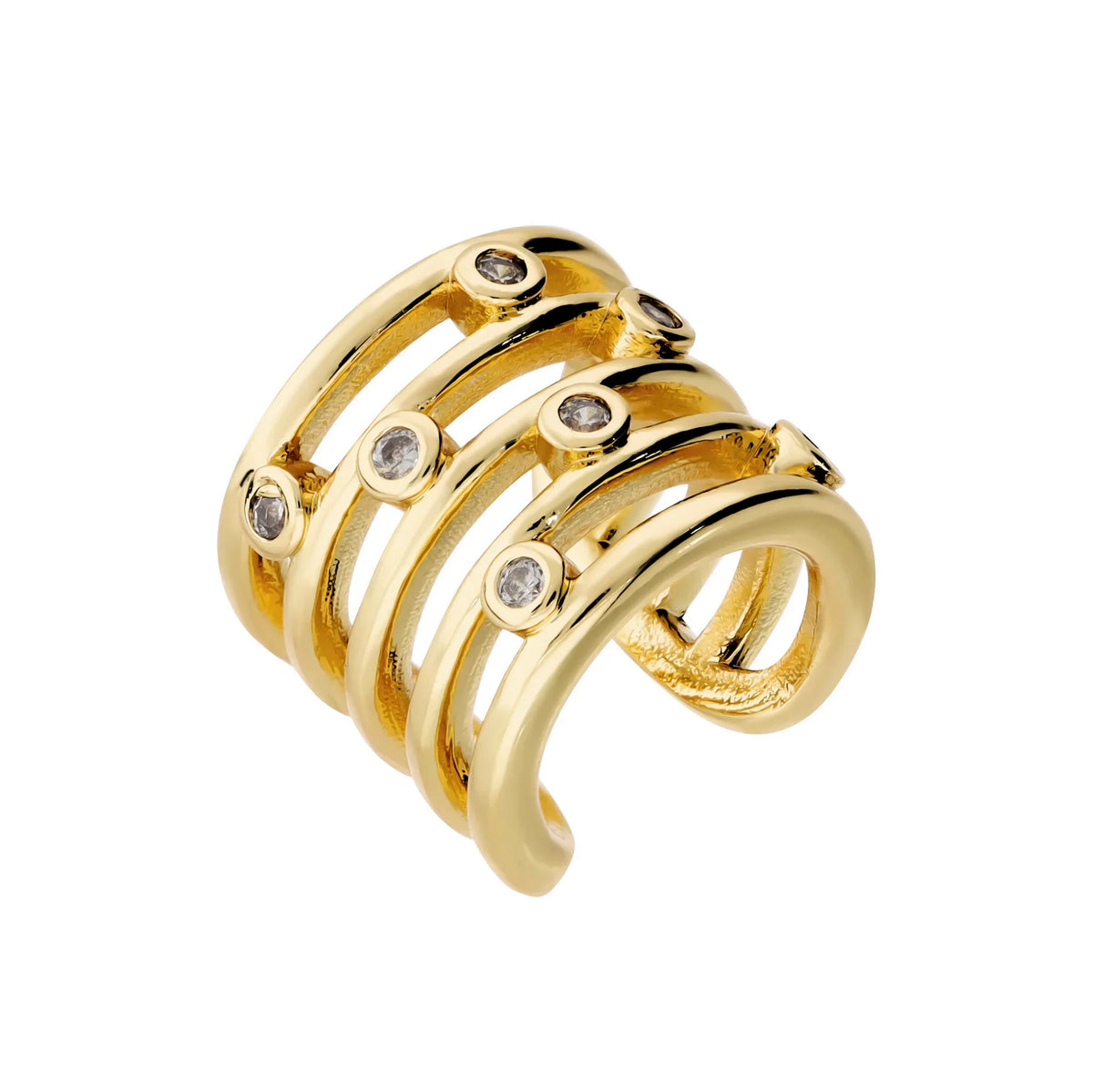 Orecchino Ear Cuff Anellini con brillantini - L DI LINDA