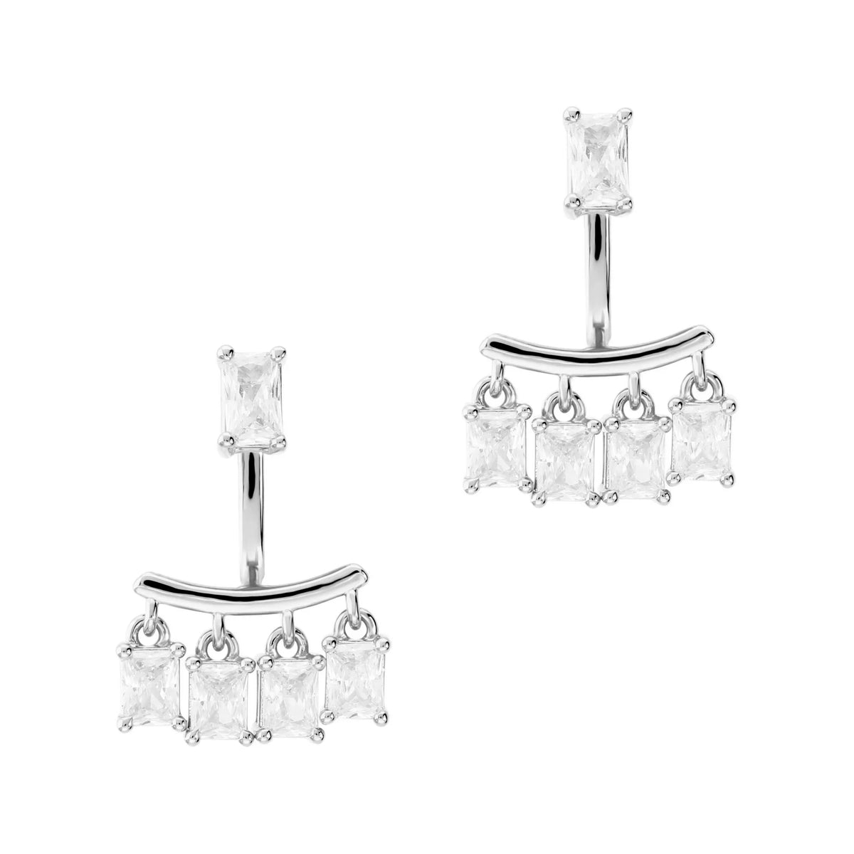 Orecchini Baguette Pendenti 2 in 1 - L DI LINDA