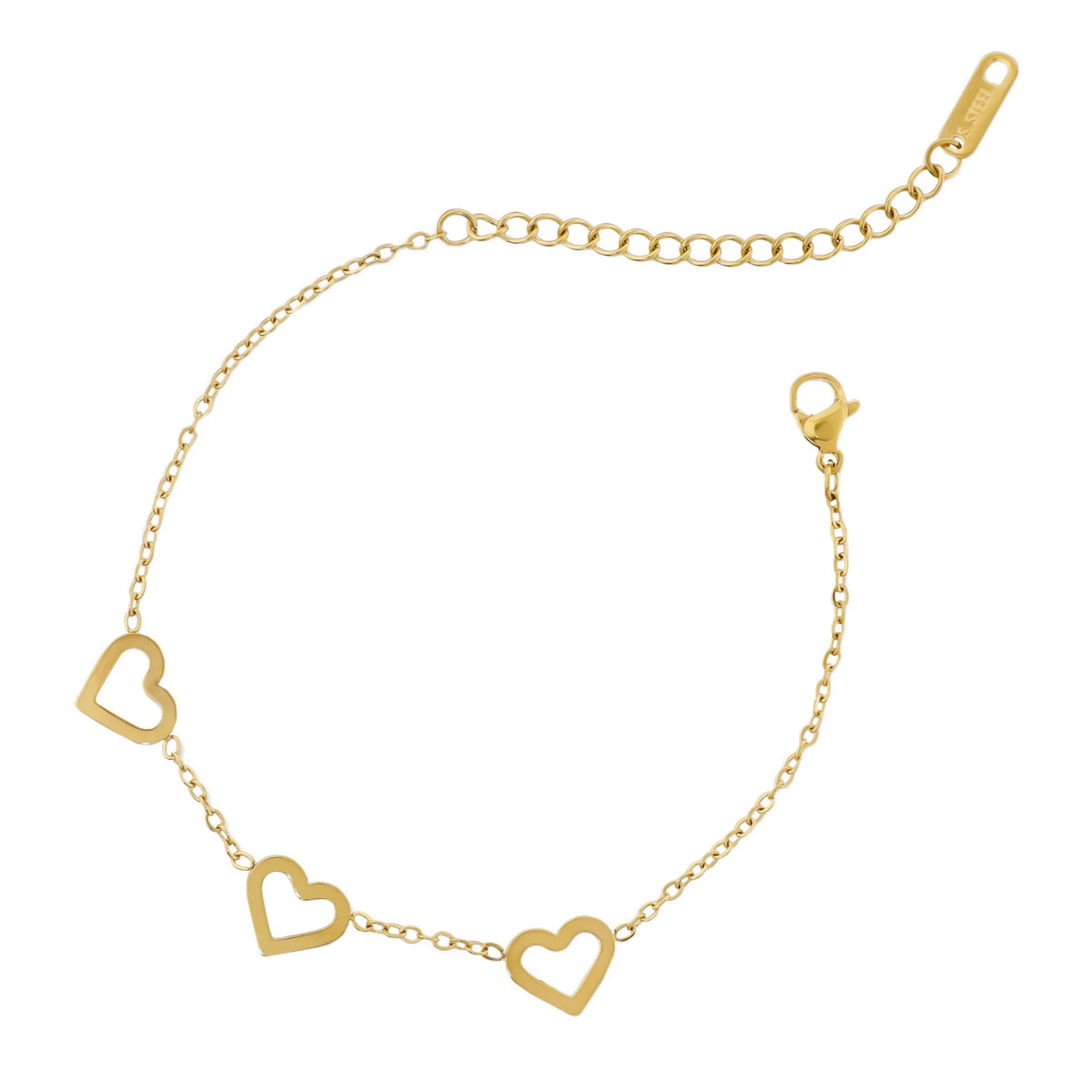 Bracciale Tre Cuori Dorati - L DI LINDA