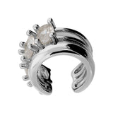 Orecchino Ear Cuff “Doppia Luce” – Zirconi e Linea Liscia