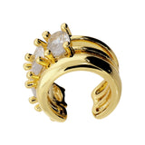 Orecchino Ear Cuff “Doppia Luce” – Zirconi e Linea Liscia