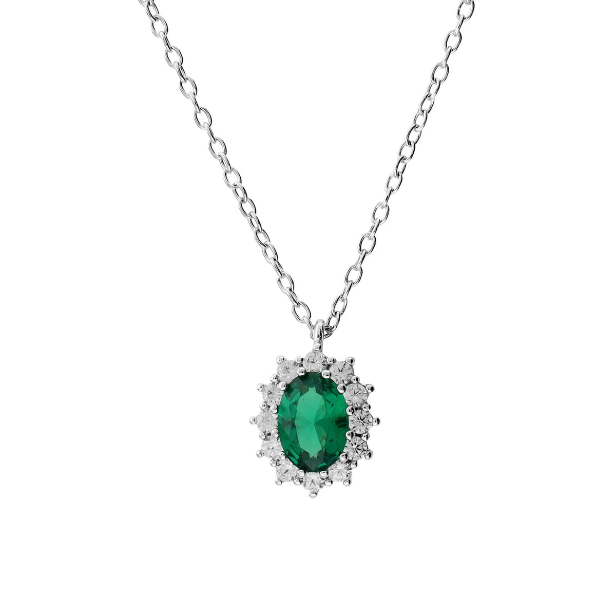 Collana “Kate” – Pietra Centrale con Contorno di Zirconi - L DI LINDA