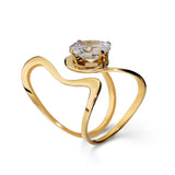 anello con pietra  tonda grossa regolabile