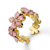 Orecchino Ear cuff fiori colorati