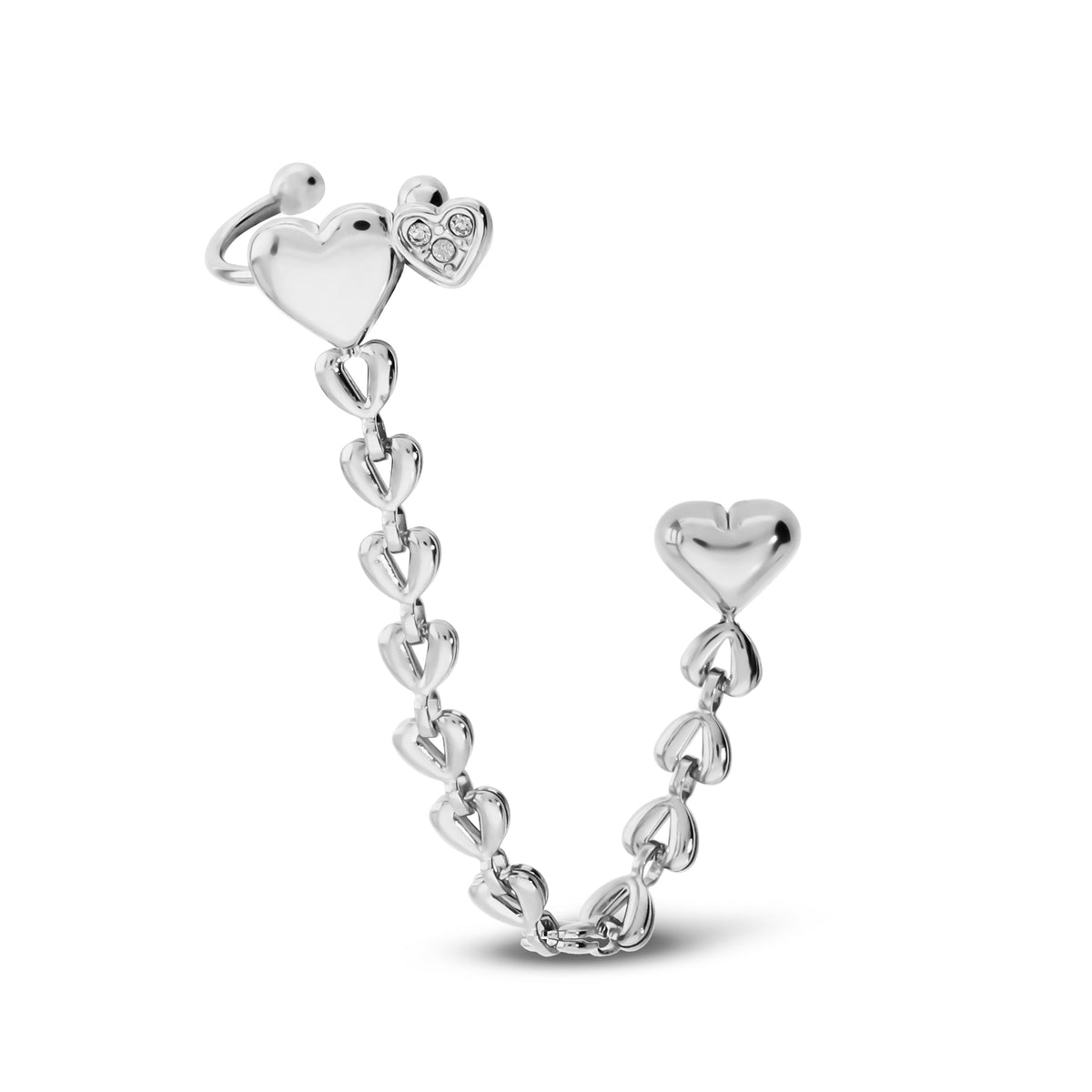 Orecchino + ear cuff Heart Chain