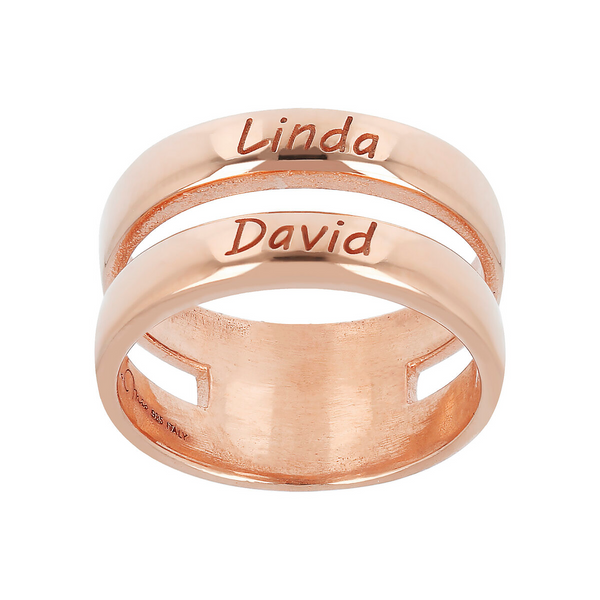 Two Band Ring with Engraved Names