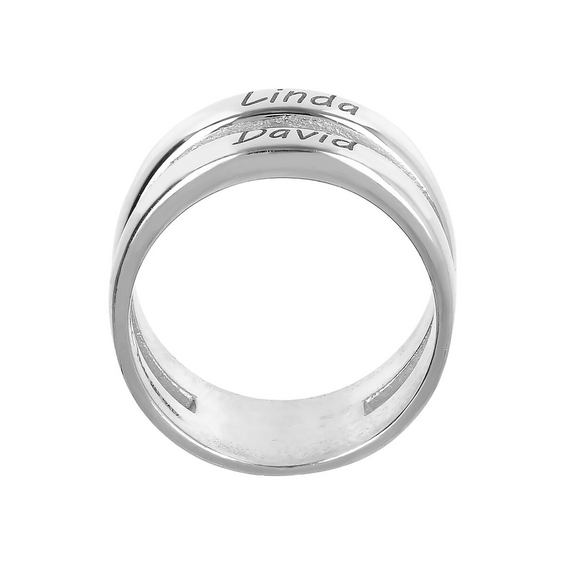 Two Band Ring with Engraved Names