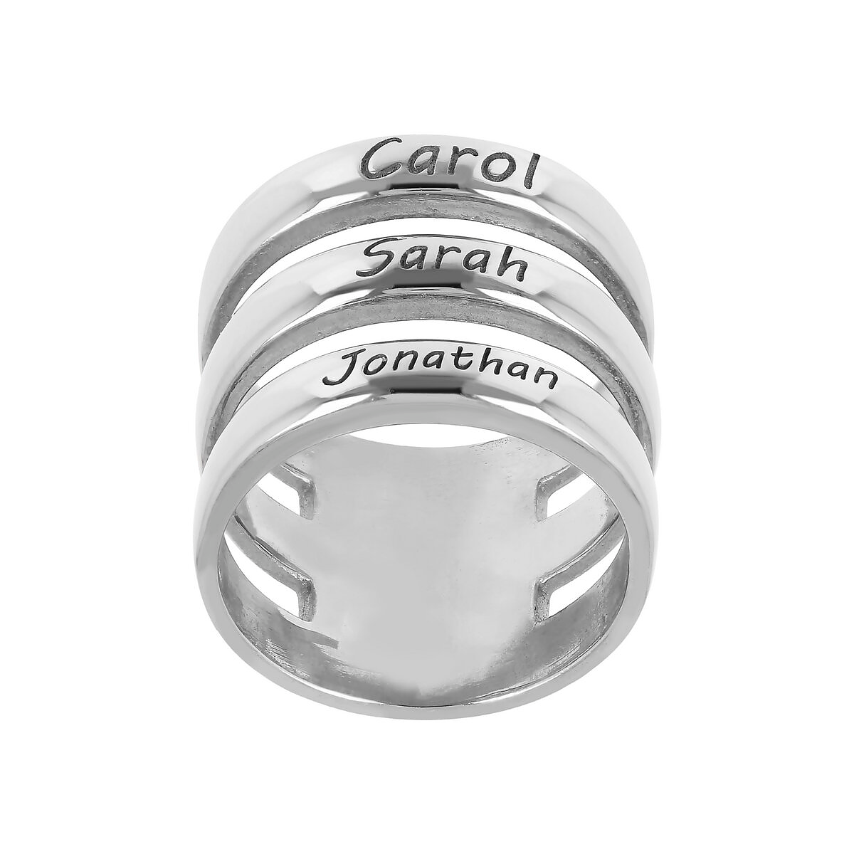Anello a Tre Fasce con Nomi Incisi - L DI LINDA