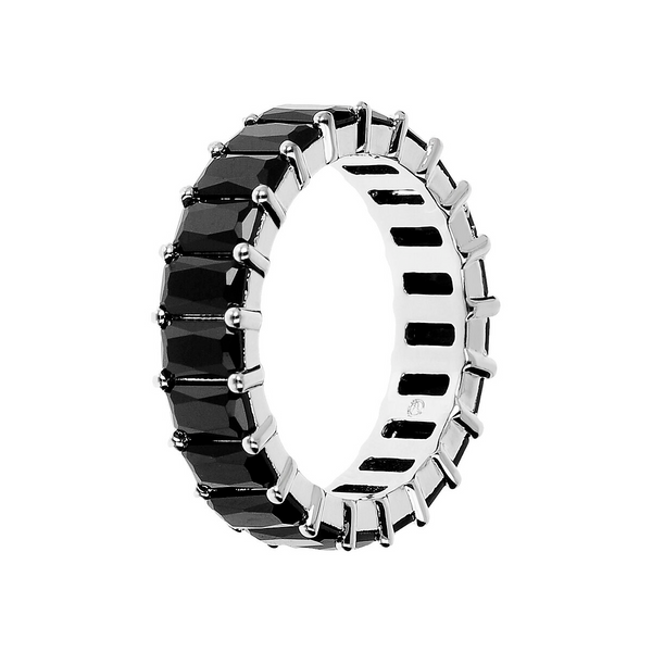 Baguette Ring with Large White and Colored Zirconia