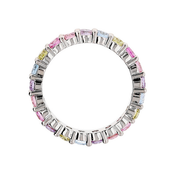 Pastel Rainbow Zirconia Tennis Ring