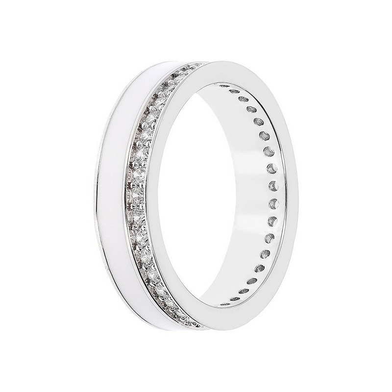 Ring with enamel and zirconia