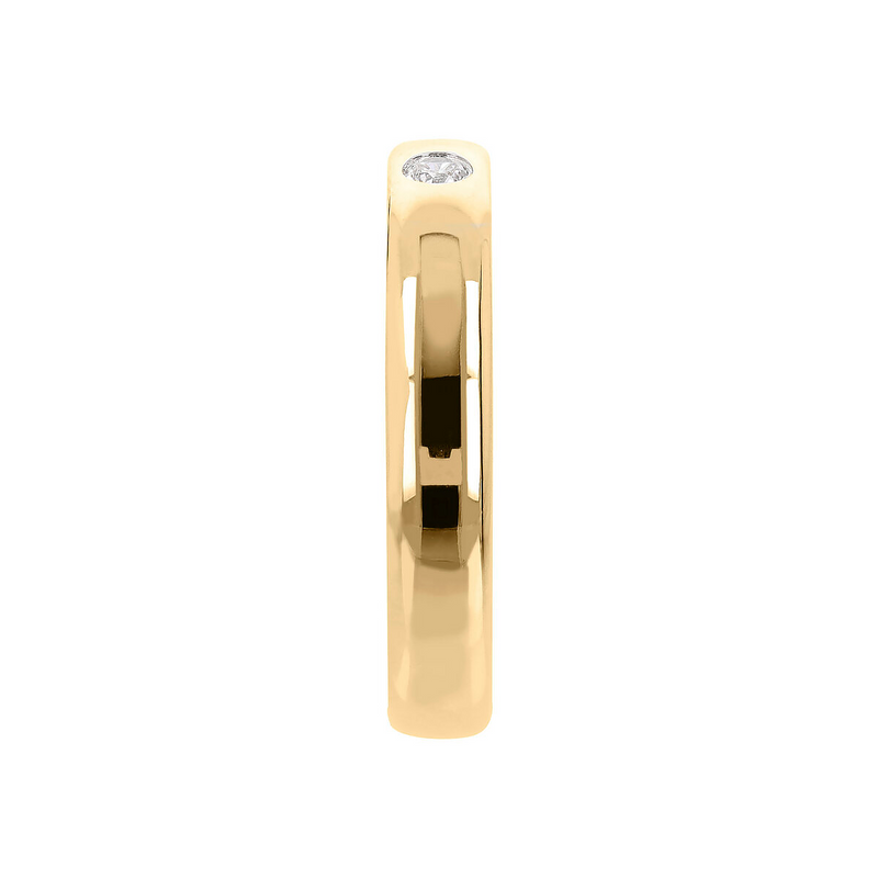 Band Ring with Diamond and Internal Engraving