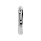 Band Ring with Side Diamond and External Engraving