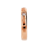 Band Ring with Side Diamond and External Engraving