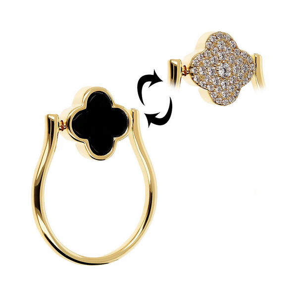 Double Color Clover Ring