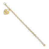 Bracelet with engraved heart pendant and T-Bar closure