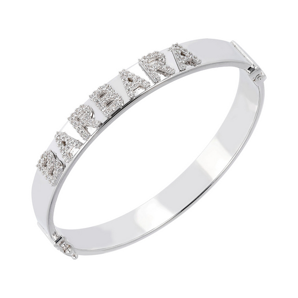 Bracelet with name in precious zirconia