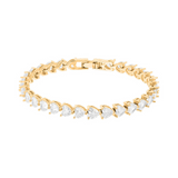 Tennis bracelet with zirconia hearts