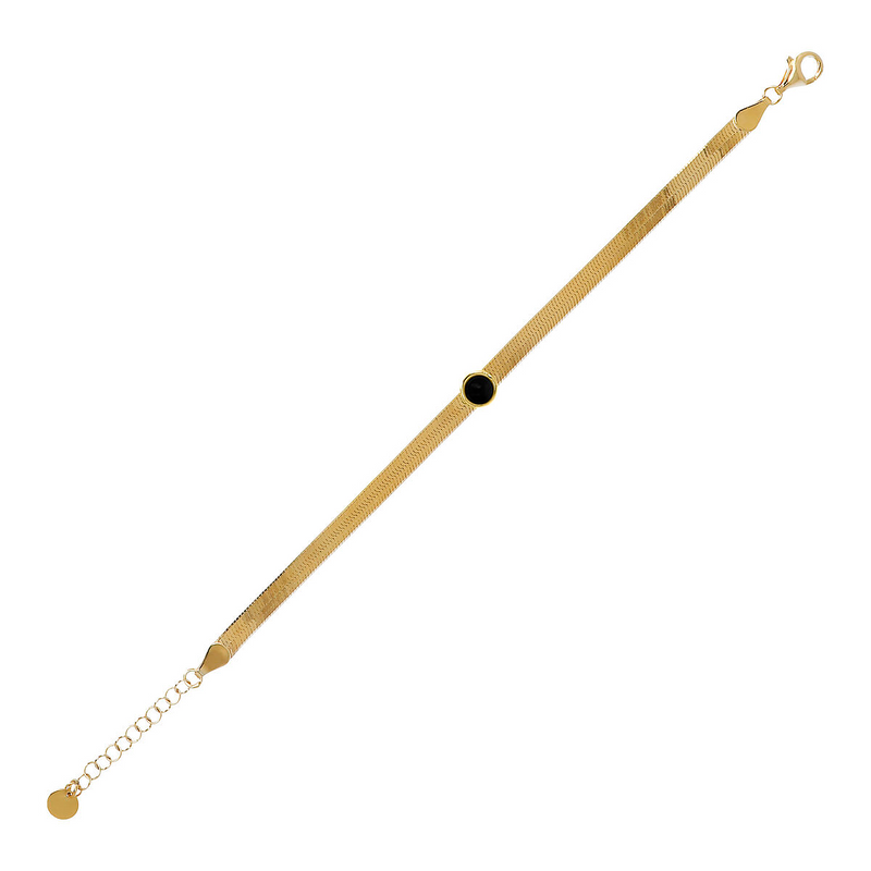Snake bracelet with colored center