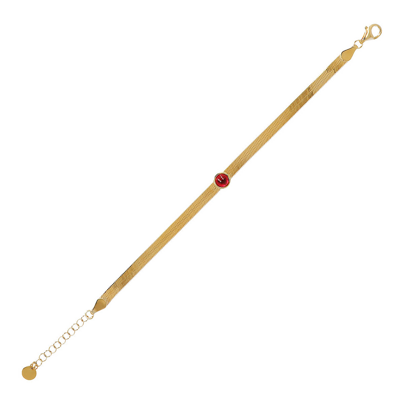 Snake bracelet with colored center