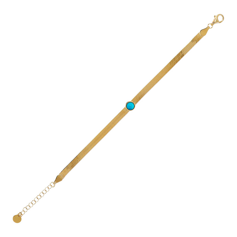Snake bracelet with colored center