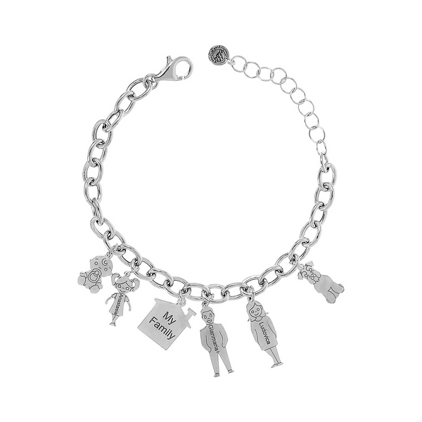 Family Bracelet with Pendants Children Pendants