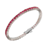 Tennis Bracelet with Colored Zircons