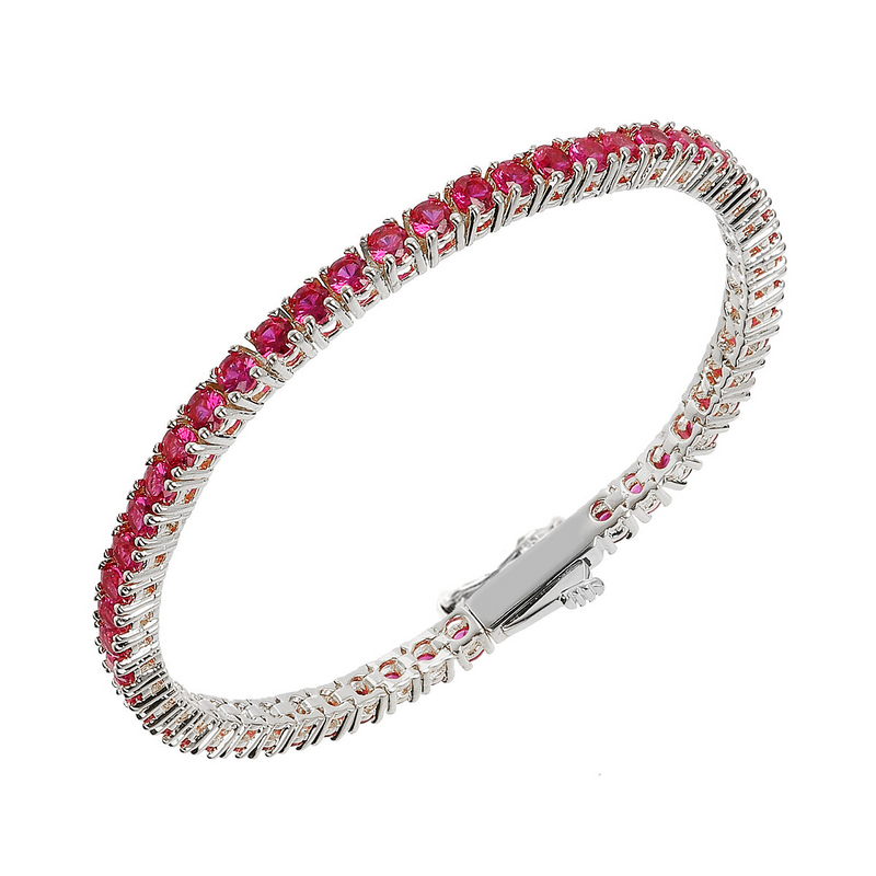 Tennis Bracelet with Colored Zircons
