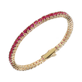 Tennis Bracelet with Colored Zircons