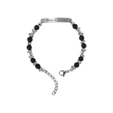 Personalized Men's Bracelet with Lava Stone