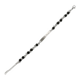 Personalized Men's Bracelet with Lava Stone