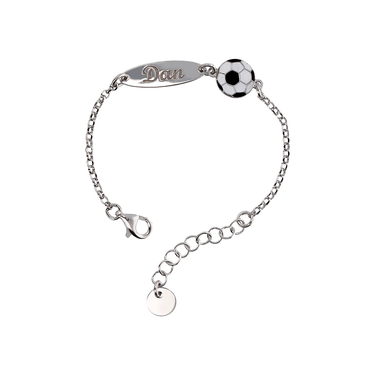 Bracciale bambini con targhetta incisa - L DI LINDA